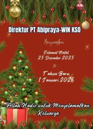 Direktur Utama PT Brantas Abipraya – WIN KSO Sampaikan Ucapan Natal 2025 dan Tahun Baru 2026